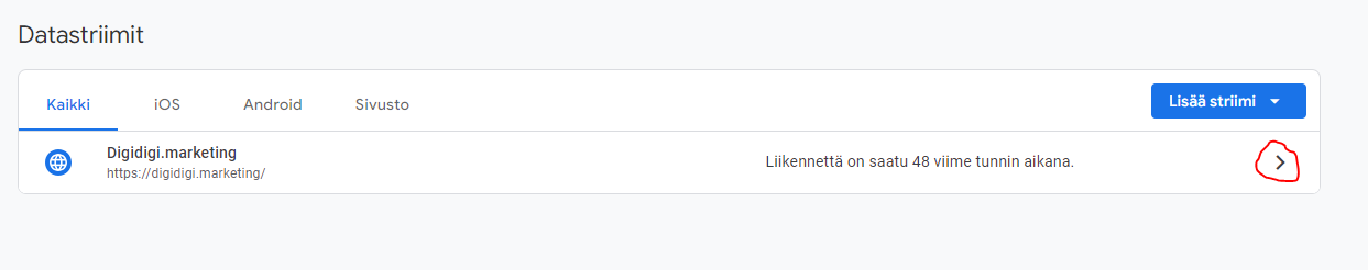 Avaa-GA4-datastriimi