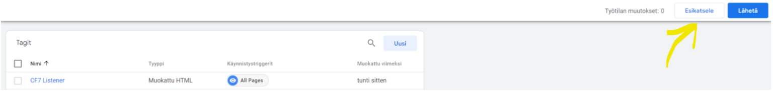 google tag manager esikatselu
