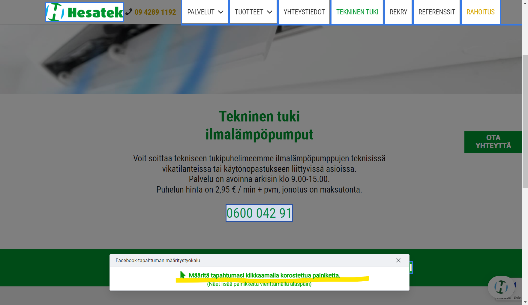 Seurantatapahtumat Facebook pikseli