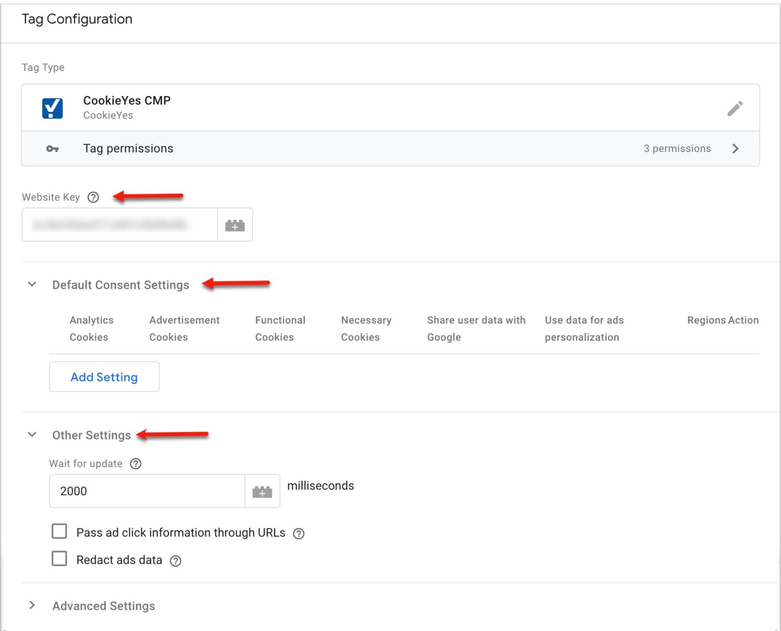 Google Consent Mode käyttööotto CookieYes