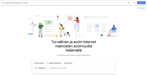 Google Ads transparency center etusivu