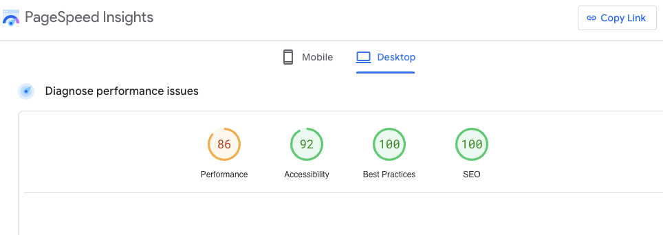 Google Page Speed Insights mittarit